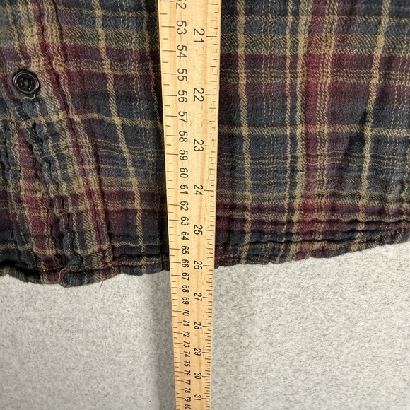 Carbon 2 cobalt button up mens medium plaid cotton gauze - Picture 5 of 7